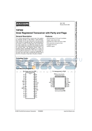 74F552SCX datasheet - Octal Registered Transceiver with Parity and Flags