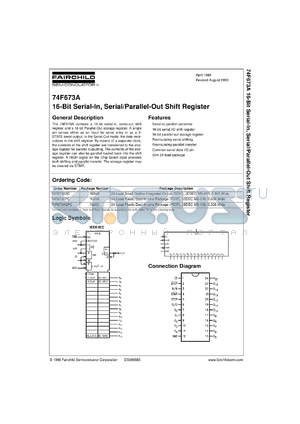 74F673ASCX datasheet - 16-Bit Serial-In Serial/Parallel-Out Shift Register
