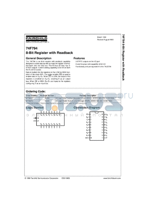 74F794SCX datasheet - 8-Bit Register with Read Back