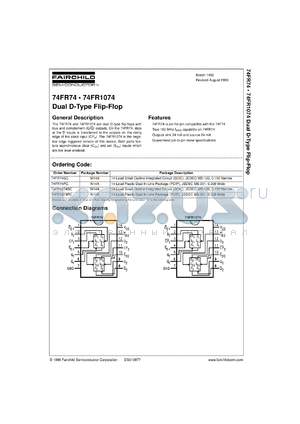 74FR1074SCX datasheet - Dual D-Type Flip-Flop