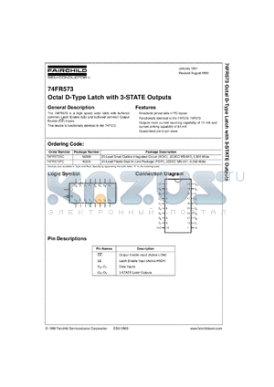 74FR573SCX datasheet - Octal D-Type Latch with 3-STATE Outputs