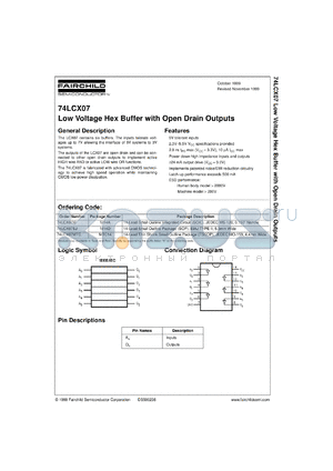 74LCX07MX datasheet - Low Voltage Hex Buffer with Open Drain Outputs