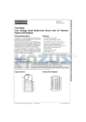 74LCX540MTCX datasheet - Low Voltage Octal Buffer/Line Driver with 5V Tolerant Inputs and Outputs