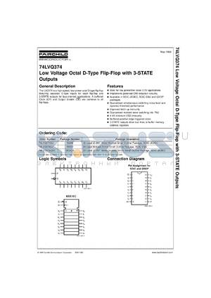 74LVQ374SJX datasheet - Low Voltage Octal D Flip-Flop with 3-STATE Outputs [Advanced]
