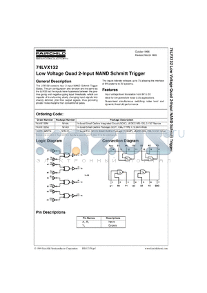 74LVX132SJX datasheet - Low Voltage Quad 2-Input NAND Schmitt Trigger