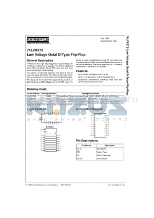 74LVX273SJX datasheet - Low Voltage Octal D-Type Flip-Flop