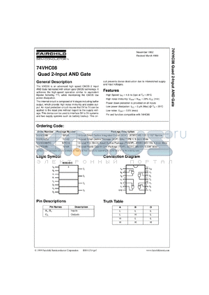 74VHC08SJX datasheet - Quad 2-Input AND Gate