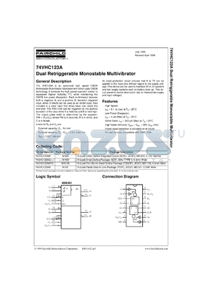 74VHC123ASJX datasheet - Dual Retriggerable Monastable Multivibrator