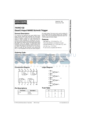 74VHC132CW datasheet - Quad 2-Input NAND Schmitt Trigger