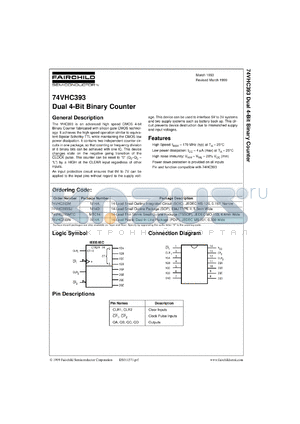 74VHC393MSCX datasheet - Dual 4-Bit Binary Counter