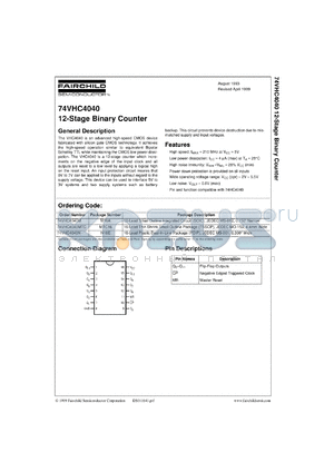 74VHC4040MX datasheet - 12-Stage Binary Counter