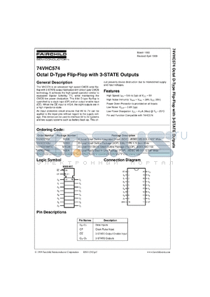 74VHC574SJX datasheet - Octal D-Type Flip-Flop with 3-STATE Outputs