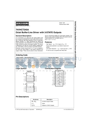 74VHCT240AMX datasheet - Octal Buffer/Line Driver with 3-STATE Outputs