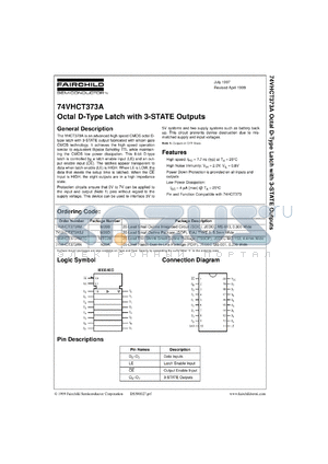 74VHCT373AMX datasheet - Octal D-type Latch with 3-STATE Outputs