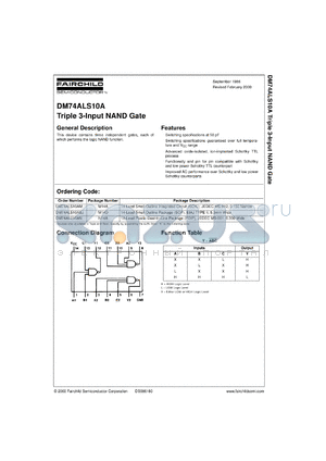 DM74ALS10ASJX datasheet - Triple 3-Input NAND Gates