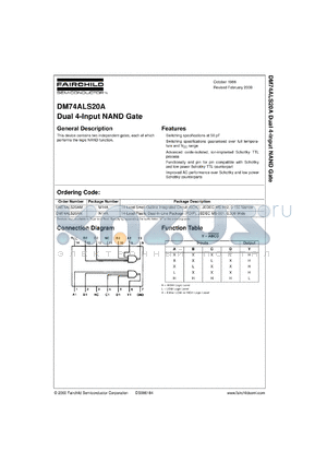 DM74ALS20AMX datasheet - Dual 4-Input NAND Gates