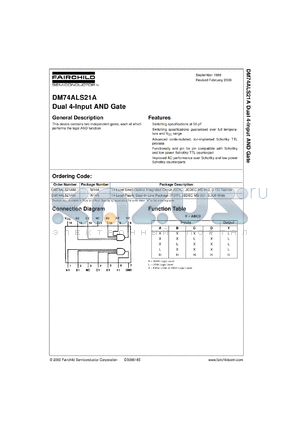 DM74ALS21AMX datasheet - Dual 4-Input AND Gates