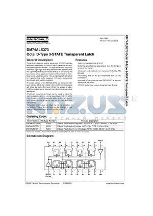 DM74ALS373SJX datasheet - Octal D-Type 3-STATE Transparent Latches