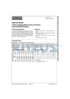 DM74ALS540ASJX datasheet - Octal Inverting Buffers and Line Drivers with 3-STATE Outputs