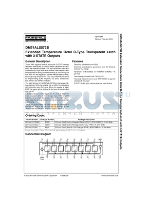 DM74ALS573BWMX datasheet - Extended Temperature Octal D-Type Transparent Latch with 3-STATE Outputs