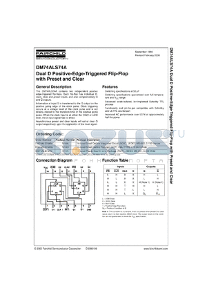 DM74ALS74ACW datasheet - Dual D Positive-Edge-Triggered Flip-Flops with Preset and Clear