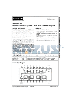 DM74AS373WMX datasheet - Octal D-Type Transparent Latch with 3-STATE Outputs