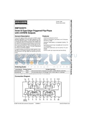 DM74AS374WMX datasheet - Octal D-Type-Edge-Triggered Flip-Flops With 3-STATE Outputs