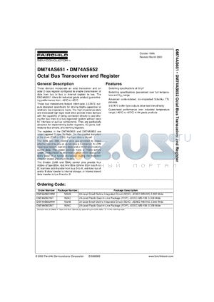 DM74AS651WMX datasheet - Octal Bus Transceiver and Register