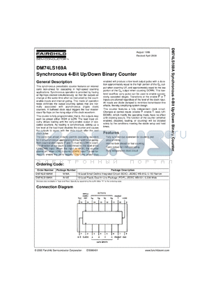 DM74LS169ACW datasheet - Synchronous 4-Bit Up/Down Binary Counter