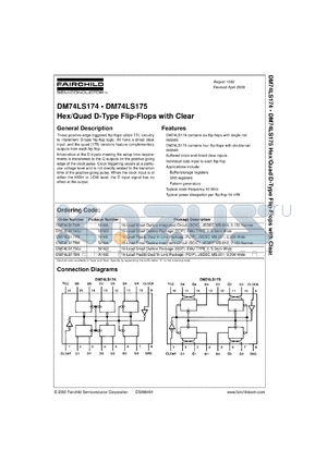DM74LS175SJX datasheet - Quad D Flip-Flop with Clear and Complementary Outputs