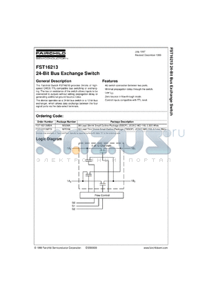 FST16213CW datasheet - 24-Bit Bus Exchange Switch