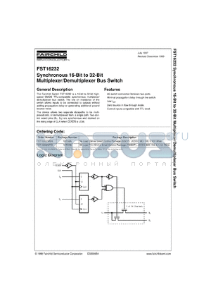 FST16232CW datasheet - Synchronous 16-Bit to 32-Bit Multiplexer/Demultiplexer Bus Switch