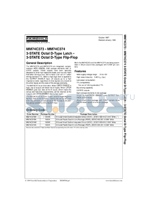 MM74C373WMX datasheet - 3-STATE Octal D-Type Latch