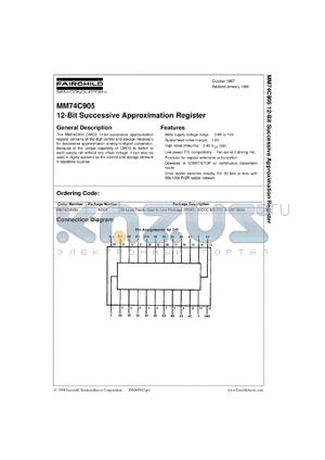 MM74C905CW datasheet - 12-Bit Successive Approximation Register