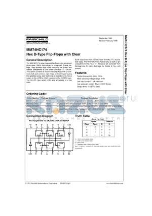 MM74HC174MX datasheet - Hex D-Type Flip-Flop with Clear