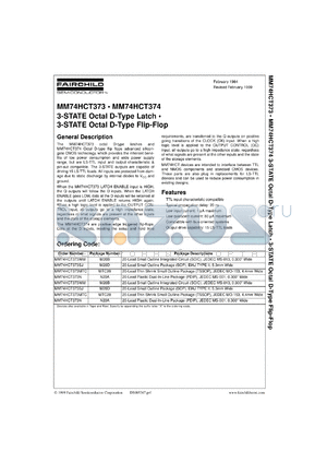 MM74HCT373WMX datasheet - 3-STATE Octal D-Type Latch