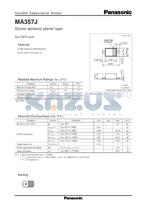 MA2Z357J datasheet - Silicon epitaxial planer type variable capacitance diode