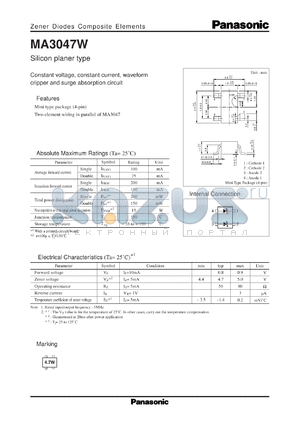 MAZ3047X datasheet - Silicon planer type zener diode