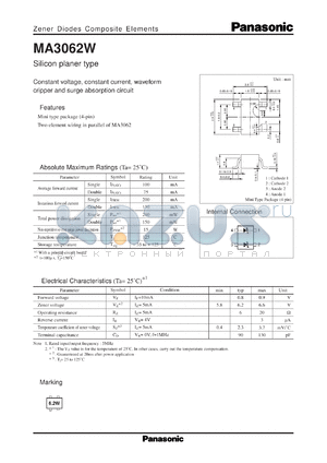 MAZ3062X datasheet - Silicon planer type zener diode