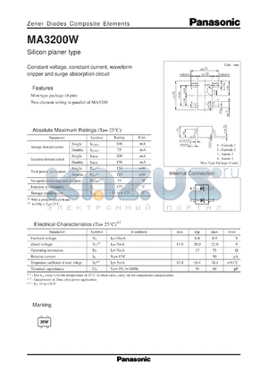 MAZ3200X datasheet - Silicon planer type zener diode