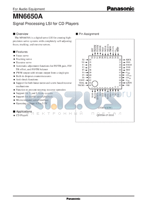 MN6650A datasheet - Signal Processing LSI for CD Players