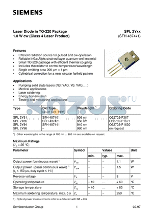 SFH487441 datasheet - Laser diode