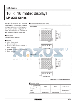 LM-2256UB datasheet - 16x16 matrix display
