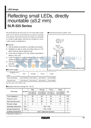 SLR-325YC datasheet - Reflecting small directly mountable LED (clear yellow)