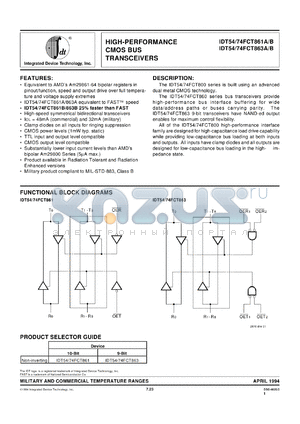 IDT74861ADB datasheet - High-performance CMOS bus transceivers