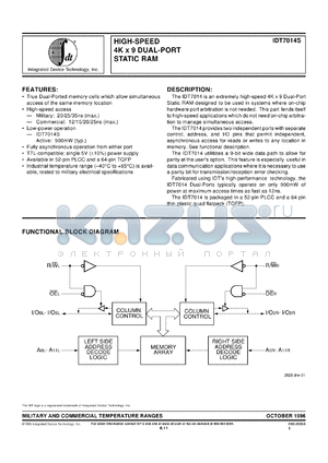 IDT7381L20J datasheet - Fast CMOS 16-bit registered transceiver