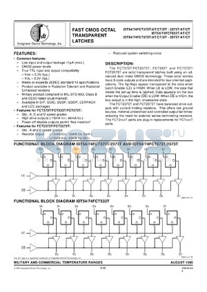 IDT54FCT2373ATQB datasheet - Fast smos octal transparent latche