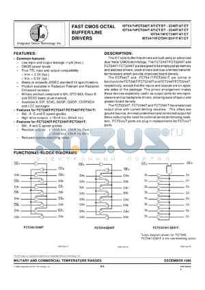 IDT74FCT2244ATQB datasheet - Fast smos octal buffer/line driver