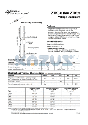 ZTK33A datasheet - Voltage Stabilizer