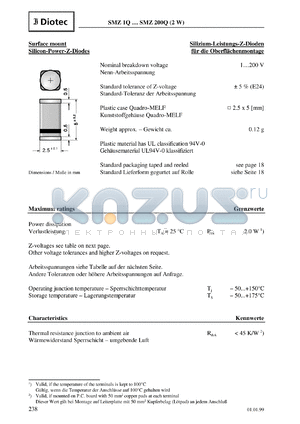 SMZ3.9Q datasheet - Surface mount Silicon power Z-diode